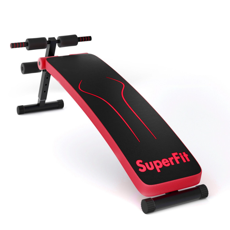 Folding Weight Bench Adjustable Sit-up Board Workout Slant Bench-RedCostway Gallery View 1 of 10
