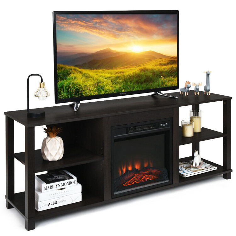 2-Tier TV Storage Cabinet Console with Adjustable ShelvesCostway Gallery View 6 of 11
