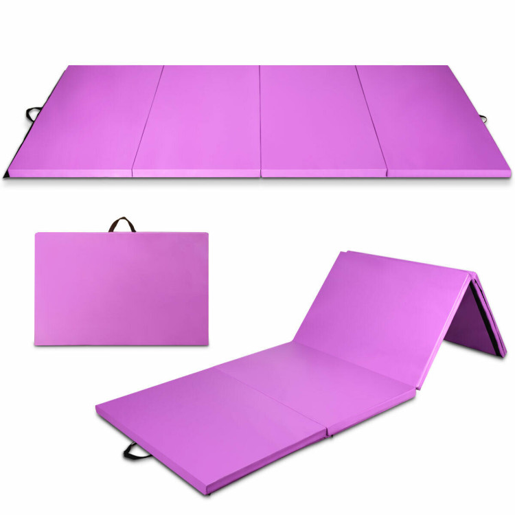 8 x 4 Feet Folding Gymnastics Tumbling Mat-PurpleCostway Gallery View 1 of 5