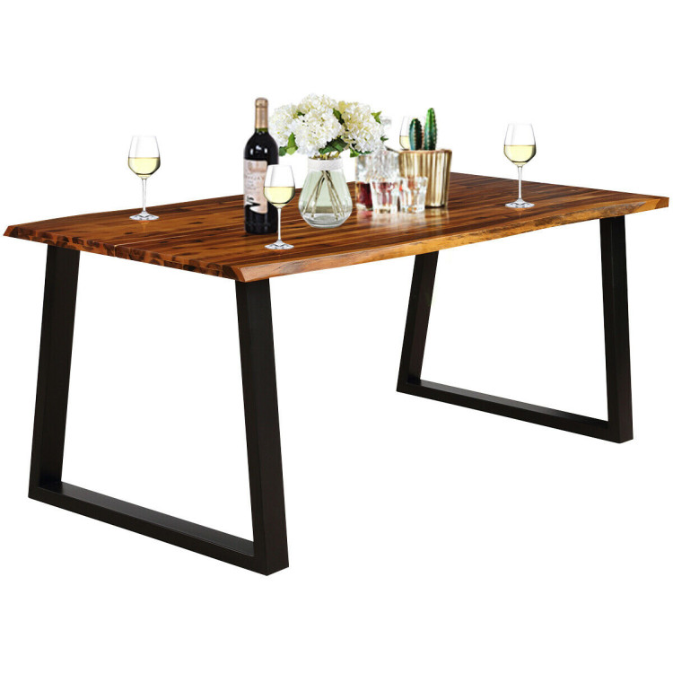 Rectangular Acacia Wood Dining TableCostway Gallery View 8 of 10