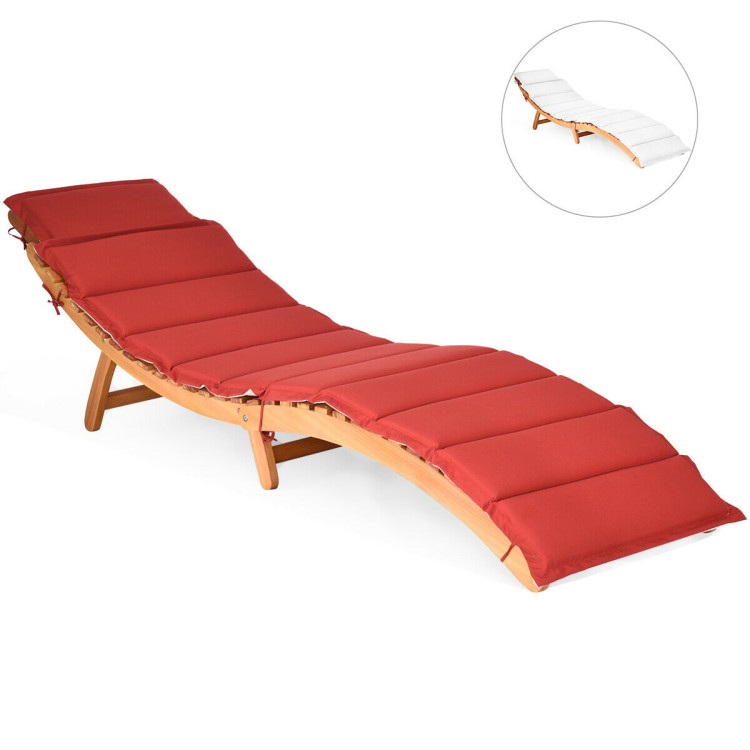 Folding Patio Lounge Chair with Double-Sided Cushioned SeatCostway Gallery View 4 of 10