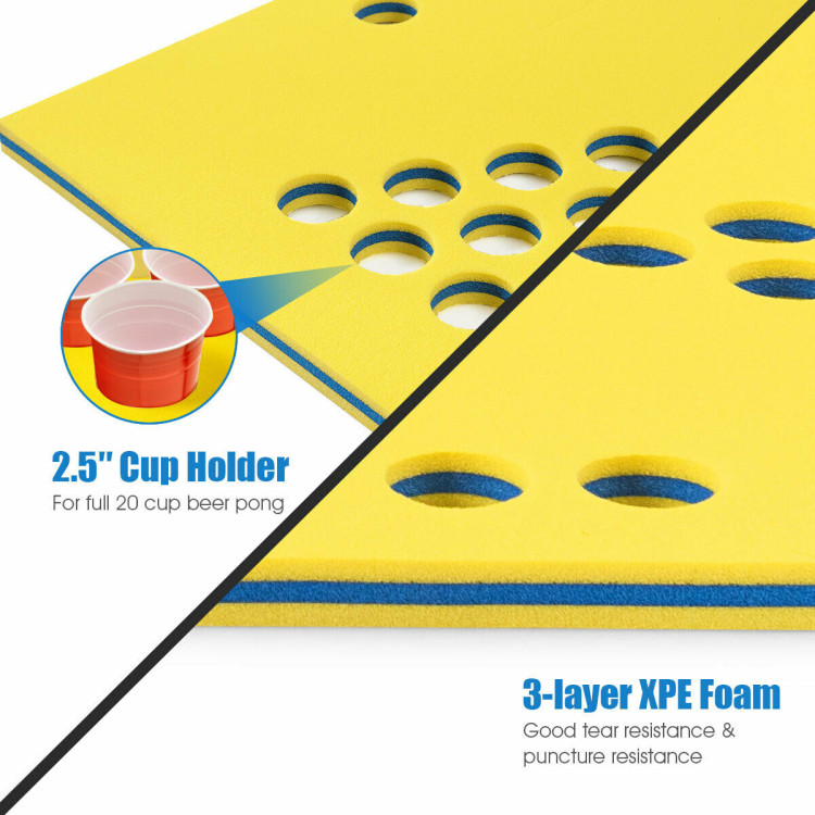 5.5 Feet 3-Layer Multi-Purpose Floating Beer Pong Table-YellowCostway Gallery View 12 of 12