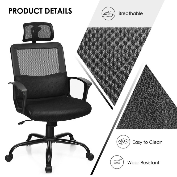 Mesh Office Chair High Back Ergonomic Swivel ChairCostway Gallery View 9 of 11