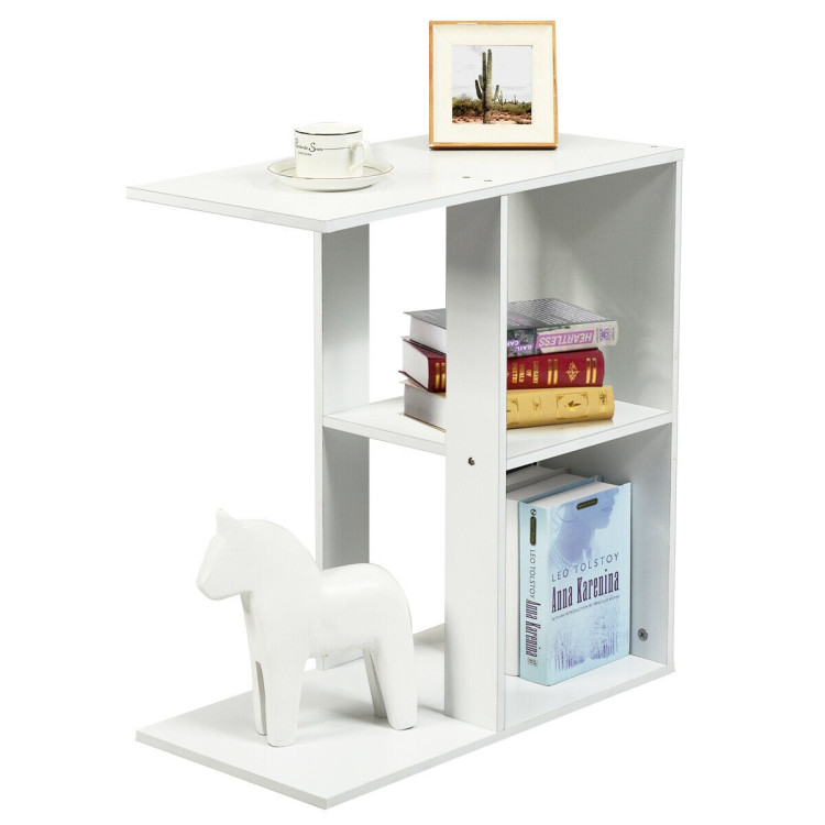 3-Tier Narrow Side Table with Storage ShelfCostway Gallery View 10 of 11