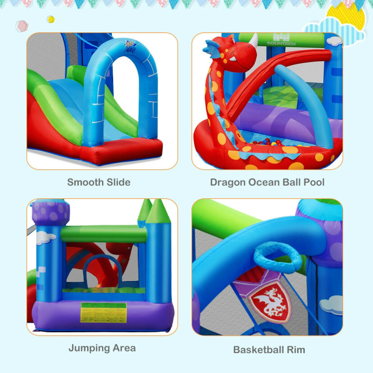 Kids Inflatable Bounce House Dragon Jumping Slide Bouncer CastleCostway Gallery View 5 of 11