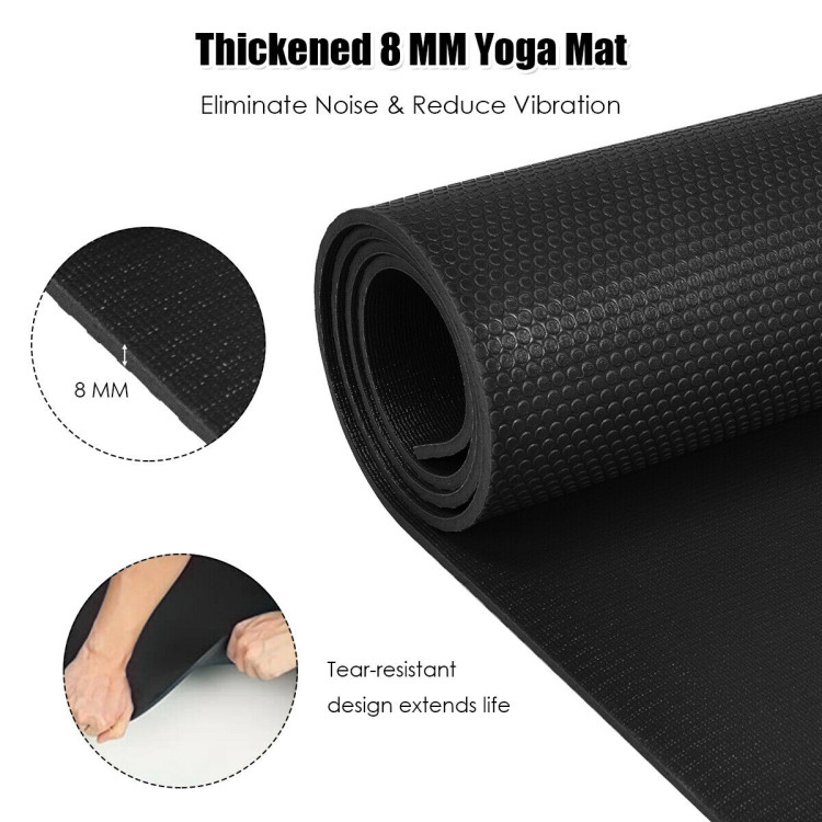 Workout Yoga Mat for Exercise-BlackCostway Gallery View 10 of 12