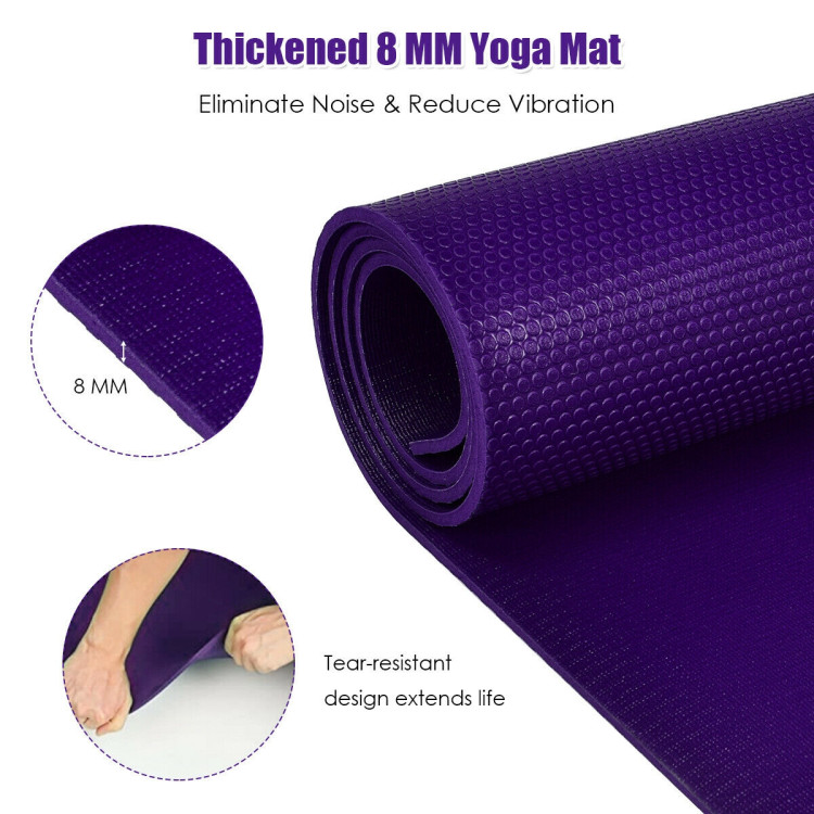 Workout Yoga Mat for Exercise-PurpleCostway Gallery View 10 of 12