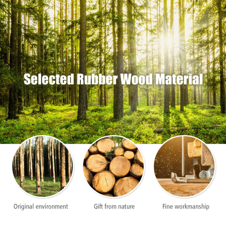 Adjustable Wooden Tree Coat Rack with 8 Hooks-GrayCostway Gallery View 5 of 12