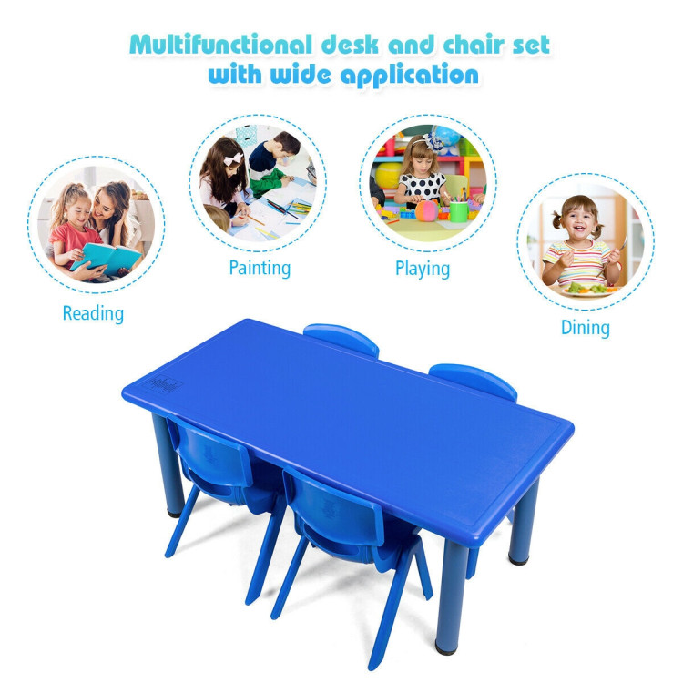 4-pack Kids Plastic Stackable Classroom Chairs-Blue - Gallery View 10 of 12