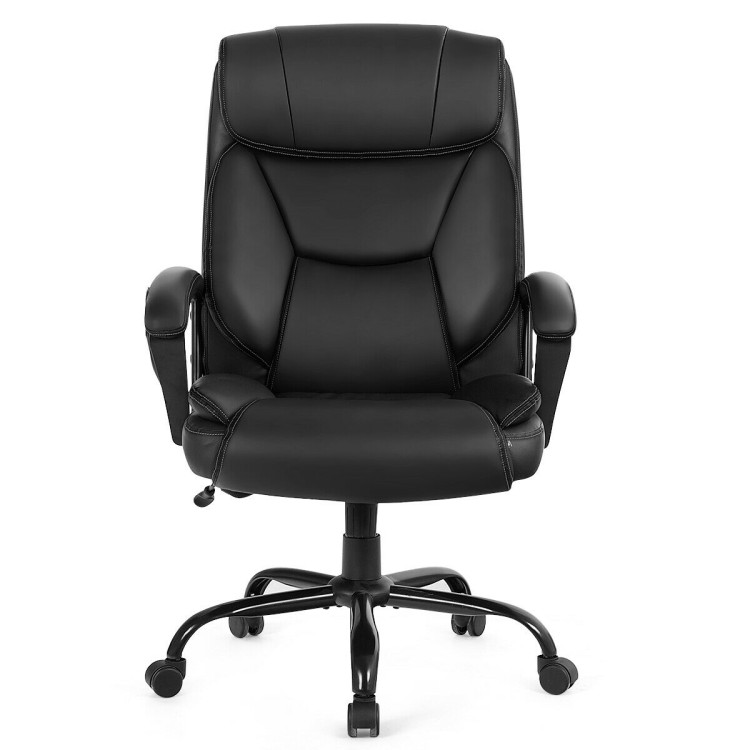 Massage Executive Office Chair with 6 Vibrating Points-BlackCostway Gallery View 4 of 10