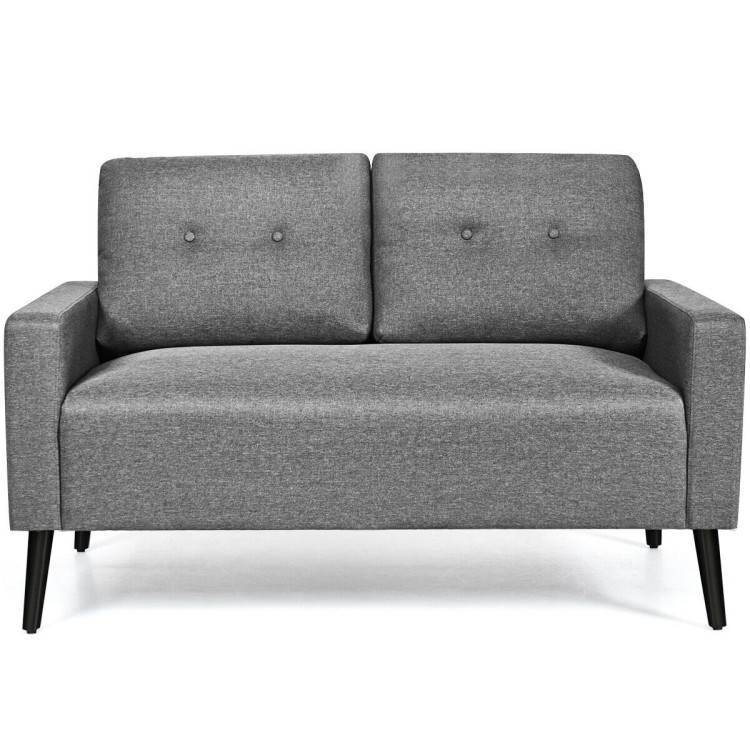 55 Inch Modern Loveseat Sofa with Cloth Cushion-GrayCostway Gallery View 9 of 10
