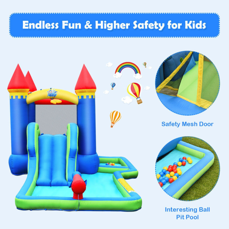 Inflatable Bounce House Castle Water Slide with Climbing WallCostway Gallery View 11 of 12