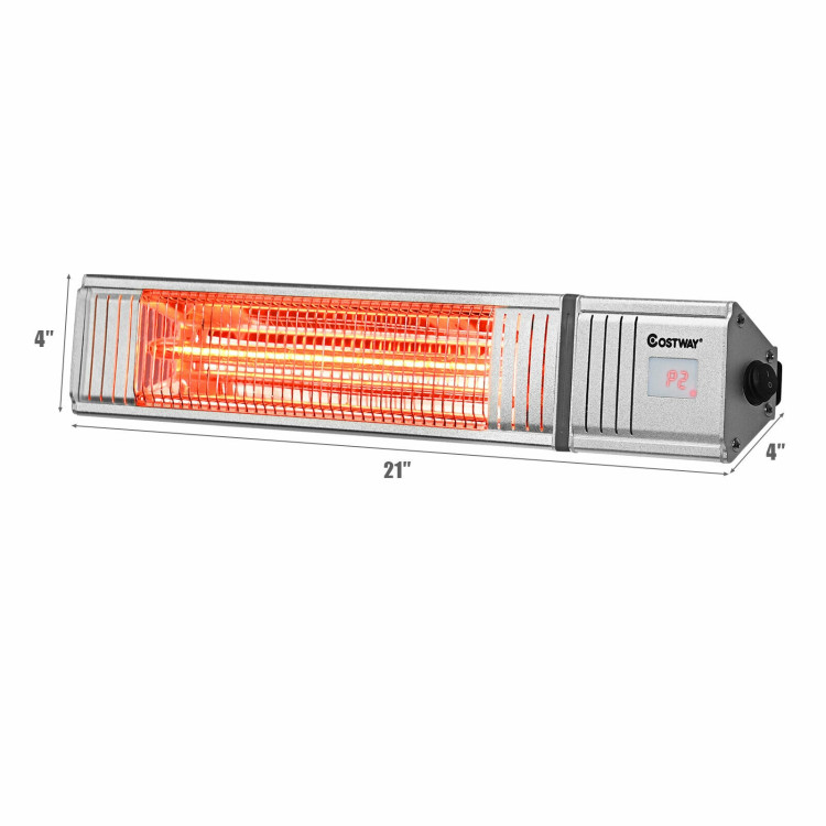 1500W Infrared Patio Heater with Remote Control and 24H Timer for Indoor and OutdoorCostway Gallery View 3 of 10