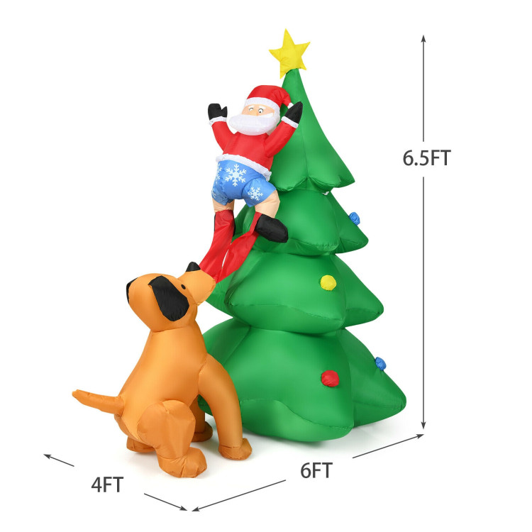 6.5 Feet Outdoor Inflatable Christmas Tree Santa Decor with LED LightsCostway Gallery View 4 of 10