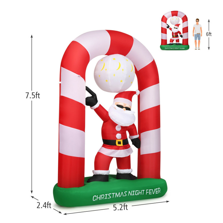7.5 Feet Inflatable Christmas Lighted Santa ClausCostway Gallery View 3 of 10