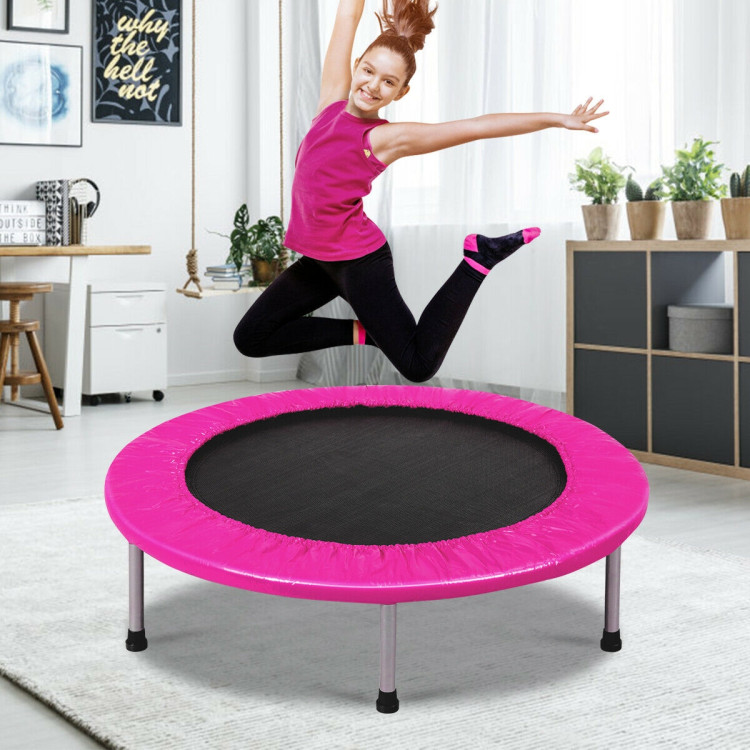 38 Inch Rebounder Trampoline with Padding and Springs for Adults and Kids Costway