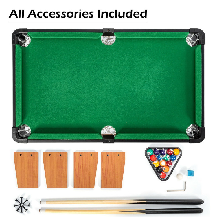 24” Mini Tabletop Pool Table Set Indoor Billiards Table with AccessoriesCostway Gallery View 9 of 12