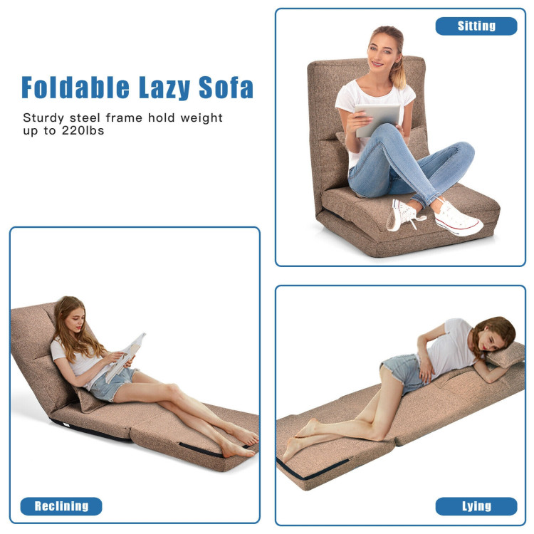 Fold Down Chair Flip Out Lounger w/ PillowCostway Gallery View 18 of 19