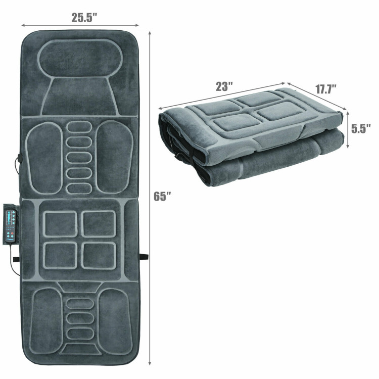 Foldable Massage Mat with Heat and 10 Vibration MotorsCostway Gallery View 5 of 12