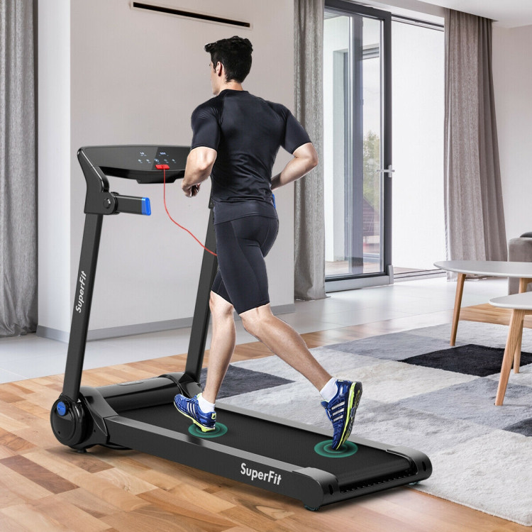 3HP Electric Folding Treadmill with Bluetooth Speaker-BlueCostway Gallery View 2 of 12