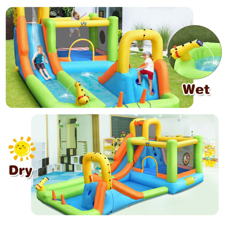 Inflatable Water Slide Park Bounce House Without BlowerCostway Gallery View 5 of 12