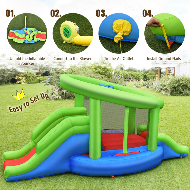 Inflatable Dual Slide Basketball Game Bounce House Without BlowerCostway Gallery View 10 of 12