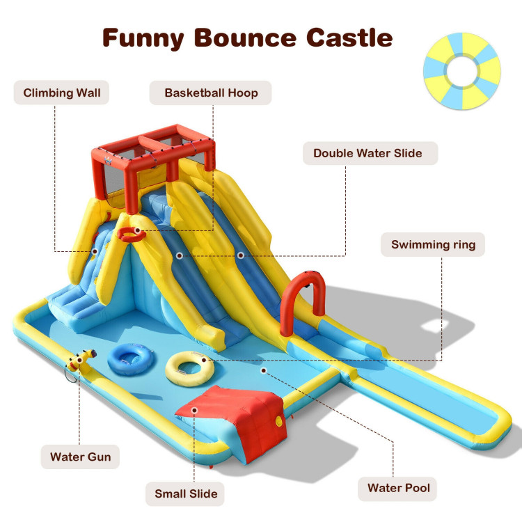 7-in-1 Inflatable Dual Slide Water Park Bounce House Without BlowerCostway Gallery View 12 of 12