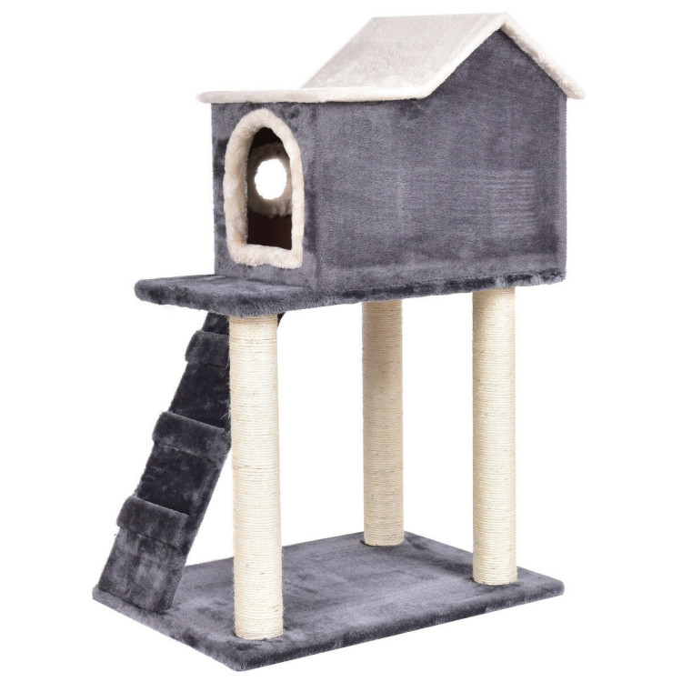 36 Inch Tower Condo Scratching Posts Ladder Cat TreeCostway Gallery View 5 of 11