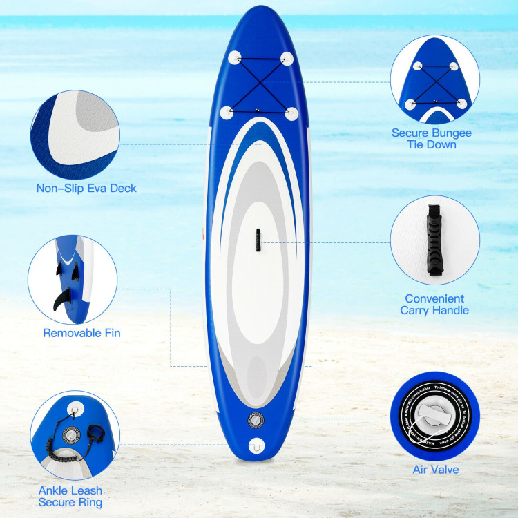 10 Feet Inflatable Stand Up Paddle Surfboard with BagCostway Gallery View 11 of 12