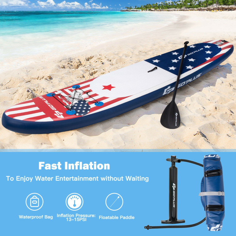 11 Feet Inflatable Stand up Paddle Board with 3 Fins ThrusterCostway Gallery View 3 of 12