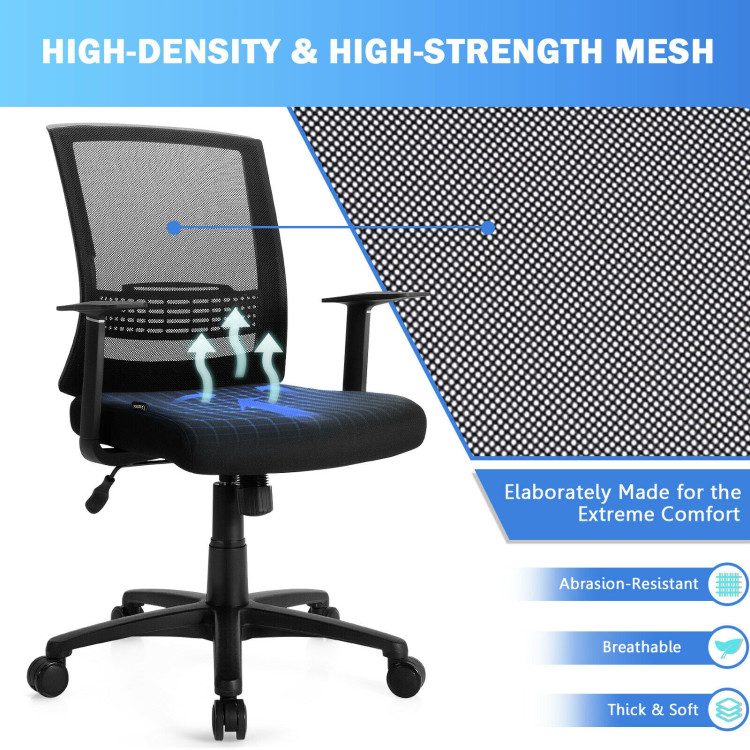 Adjustable Mid Back Mesh Office Chair with Lumbar SupportCostway Gallery View 11 of 11