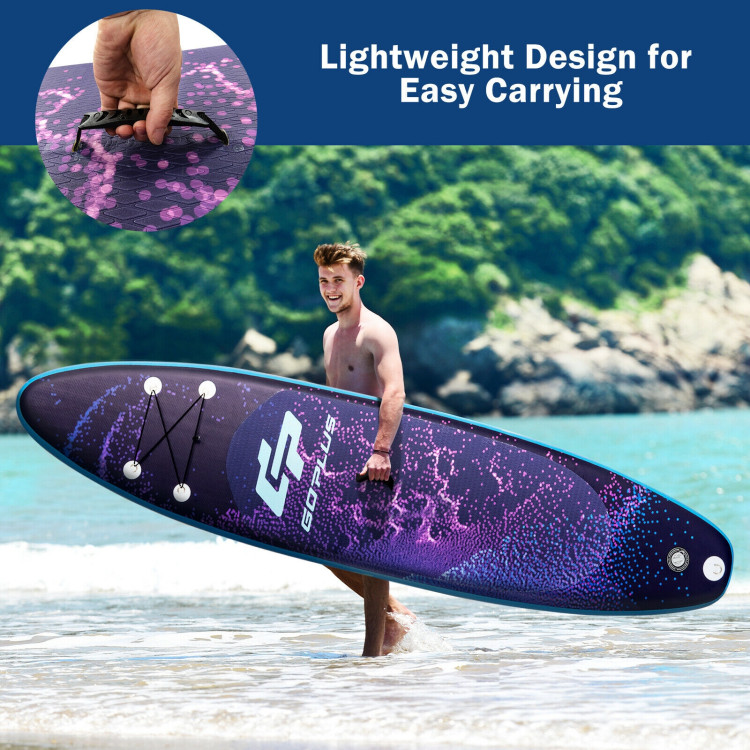 11 Feet Inflatable Stand Up Paddle Board Surfboard with Bag Aluminum Paddle Pump-MCostway Gallery View 9 of 12