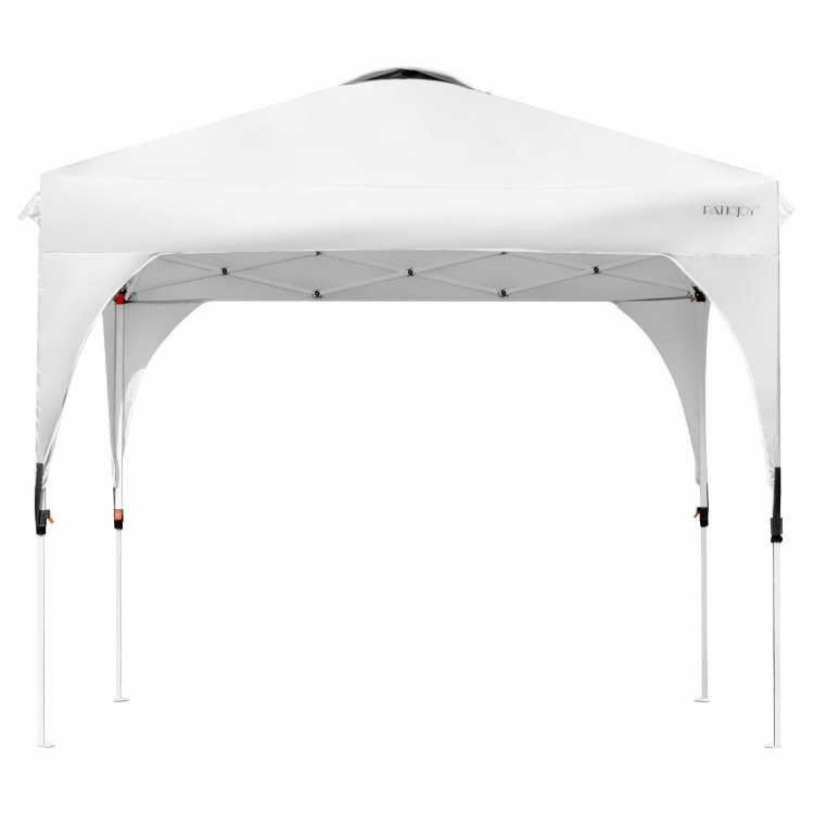 8 x 8 Feet Outdoor Pop Up Tent Canopy Camping Sun Shelter with Roller Bag-WhiteCostway Gallery View 11 of 12