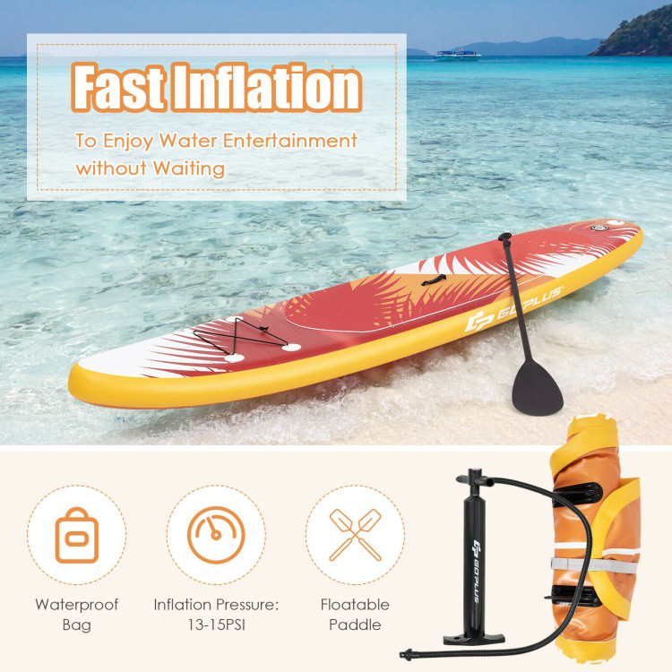 10.5 Feet Inflatable Stand Up board with Aluminum Paddle Pump-MCostway Gallery View 11 of 12