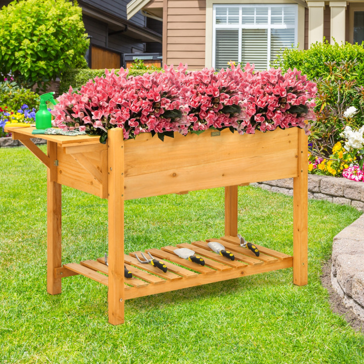 Elevated Planter Box Kit with 8 Grids and Folding TabletopCostway Gallery View 6 of 12