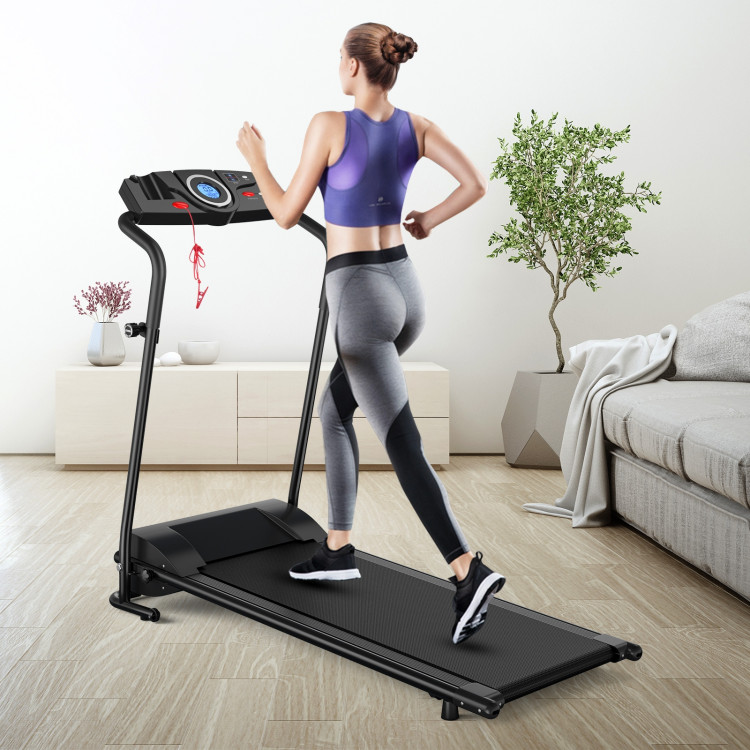 1.0 HP Electric Mobile Power Foldable Treadmill with Operation Display for HomeCostway Gallery View 2 of 11