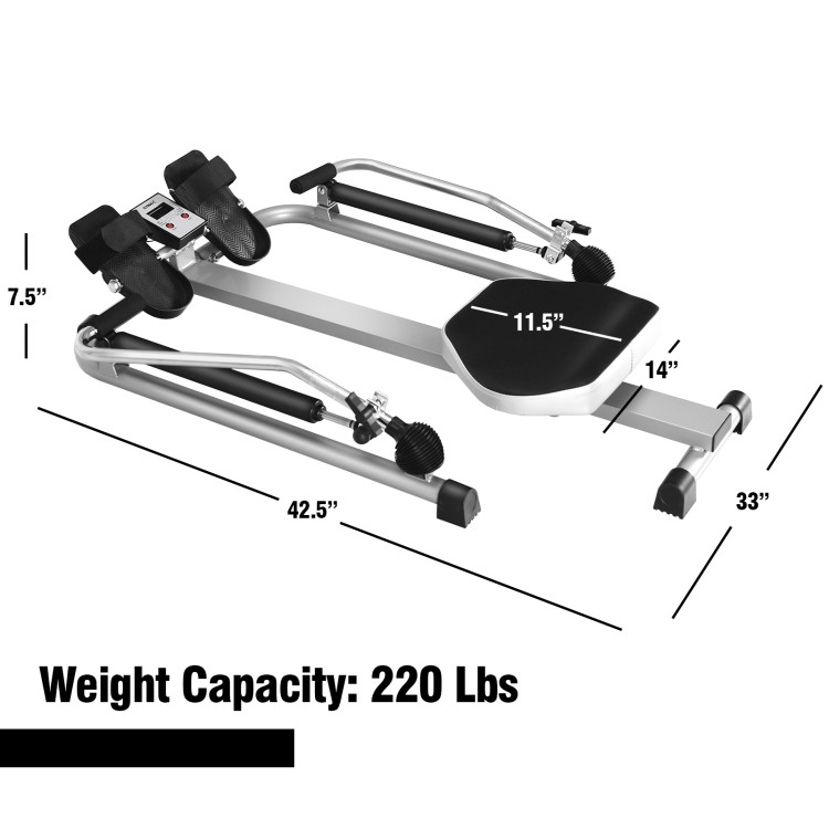 Exercise Adjustable Double Hydraulic Resistance Rowing MachineCostway Gallery View 4 of 11
