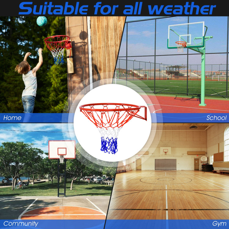 18 Inch Replacement Basketball Rim with All-Weather NetCostway Gallery View 12 of 14