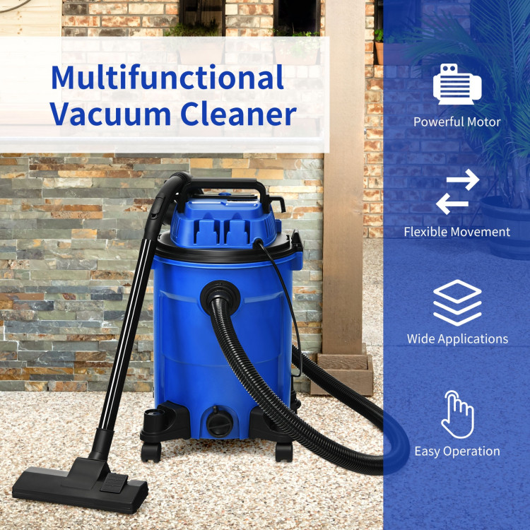 3 in 1 6.6 Gallon 4.8 Peak HP Wet Dry Vacuum Cleaner with Blower-BlueCostway Gallery View 6 of 12