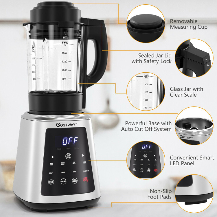 Professional Countertop Blender 8-in-1 Smoothie Soup Blender with TimerCostway Gallery View 11 of 12