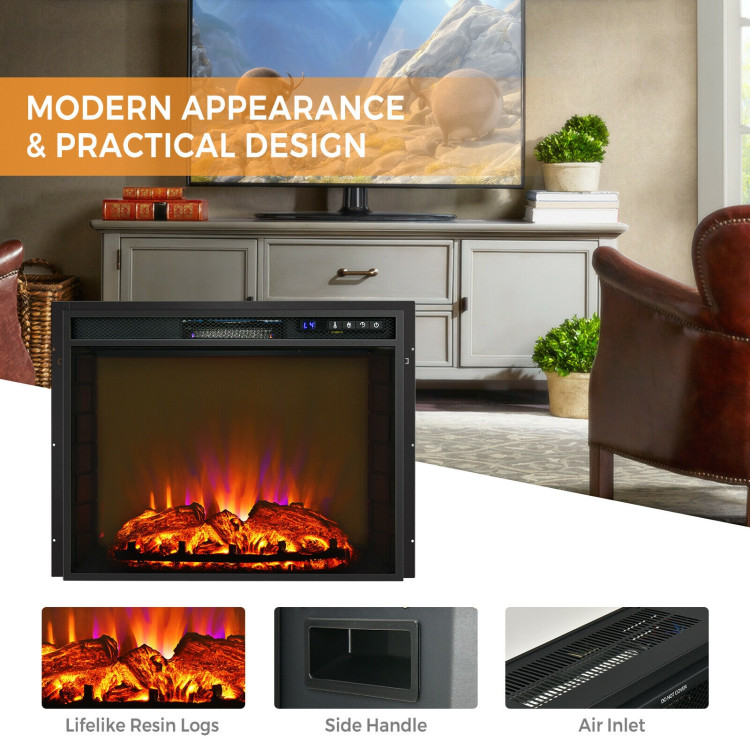 26 Inch Recessed Electric Fireplace heater with Remote ControlCostway Gallery View 9 of 12