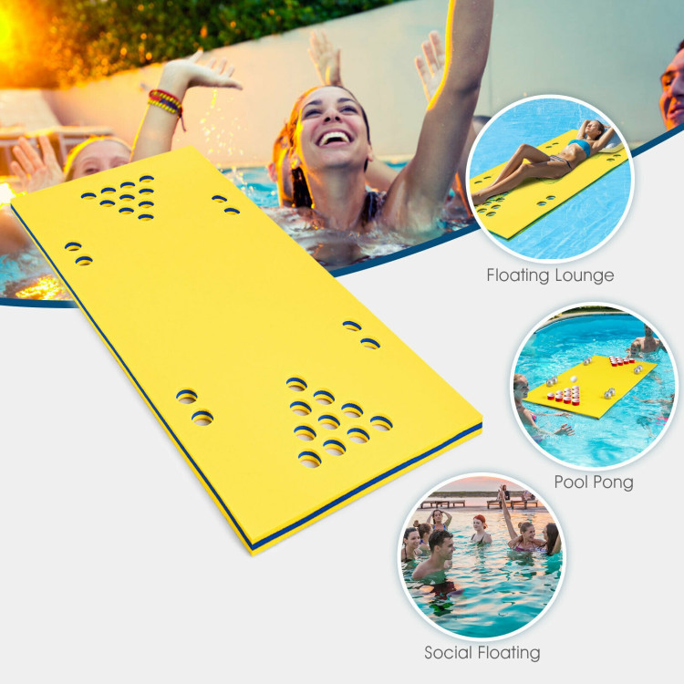 5.5 Feet x 35.5 inch 3-Layer Multi-Purpose Floating Beer Pong Table-YellowCostway Gallery View 5 of 10