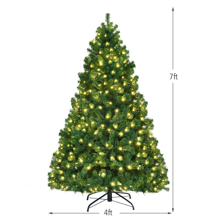 7 Feet PVC Artificial Christmas Tree with LED LightsCostway Gallery View 4 of 12