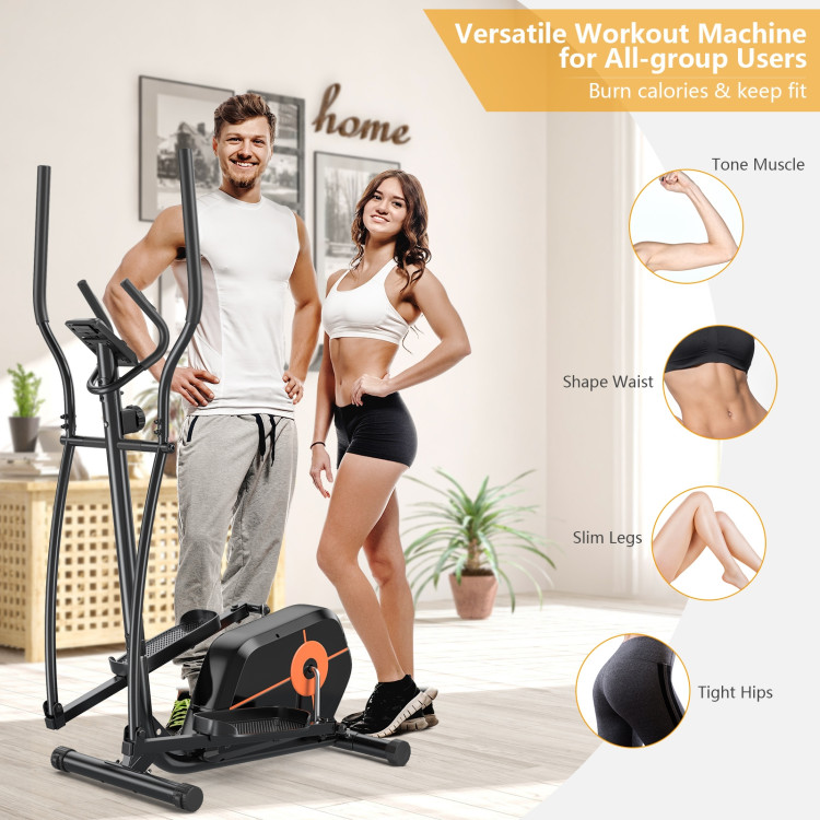 Elliptical Exercise Machine Magnetic Cross Trainer with LCD Monitor Costway Gallery View 9 of 11
