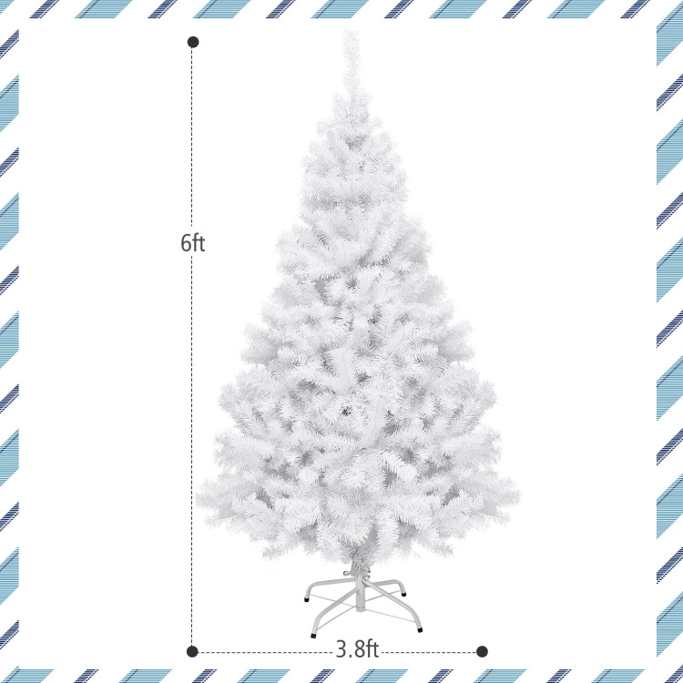 6' / 7.5' / 9' Hinged Artificial Christmas Tree with Metal Stand-6 ftCostway Gallery View 4 of 12