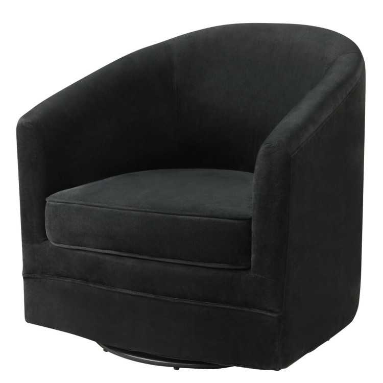 Assembly Accent Chair with 360-Degree Swivel Metal Base for Living RoomCostway Gallery View 4 of 10