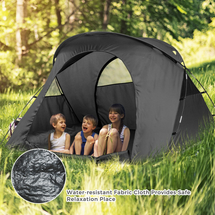 2-Person Outdoor Camping Tent with External Cover-GrayCostway Gallery View 2 of 10
