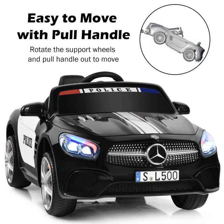12V Mercedes-Benz SL500 Licensed Kids Ride On Car with Remote Control-BlackCostway Gallery View 8 of 10