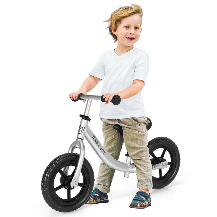 Aluminum Adjustable No Pedal Balance Bike for Kids-BlackCostway Gallery View 8 of 10