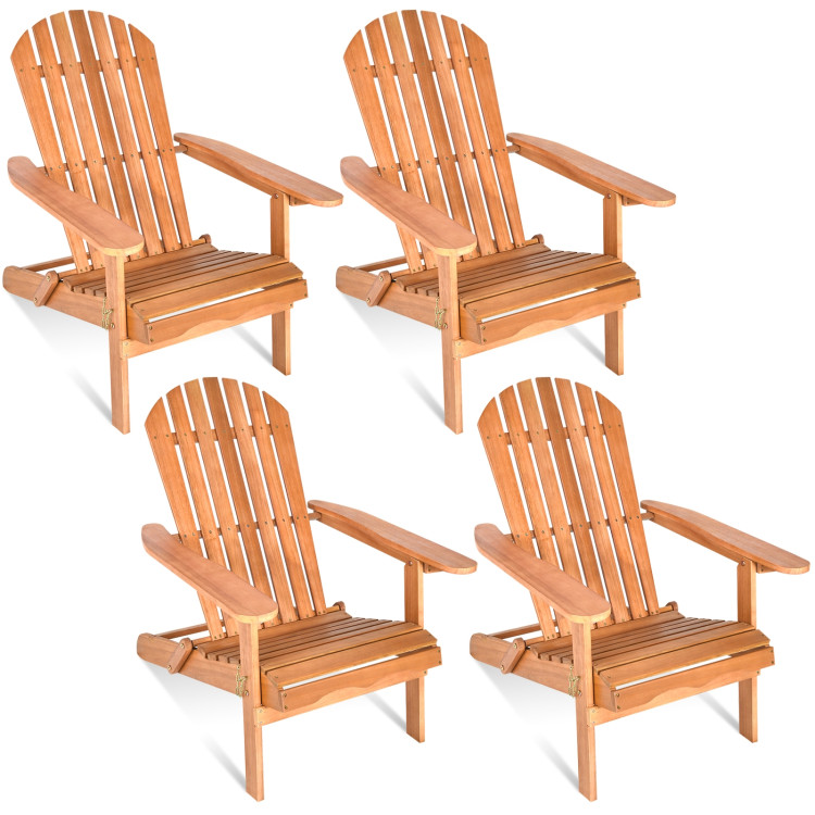 Eucalyptus Chair Foldable Outdoor Wood Lounger Chair - Gallery View 9 of 10